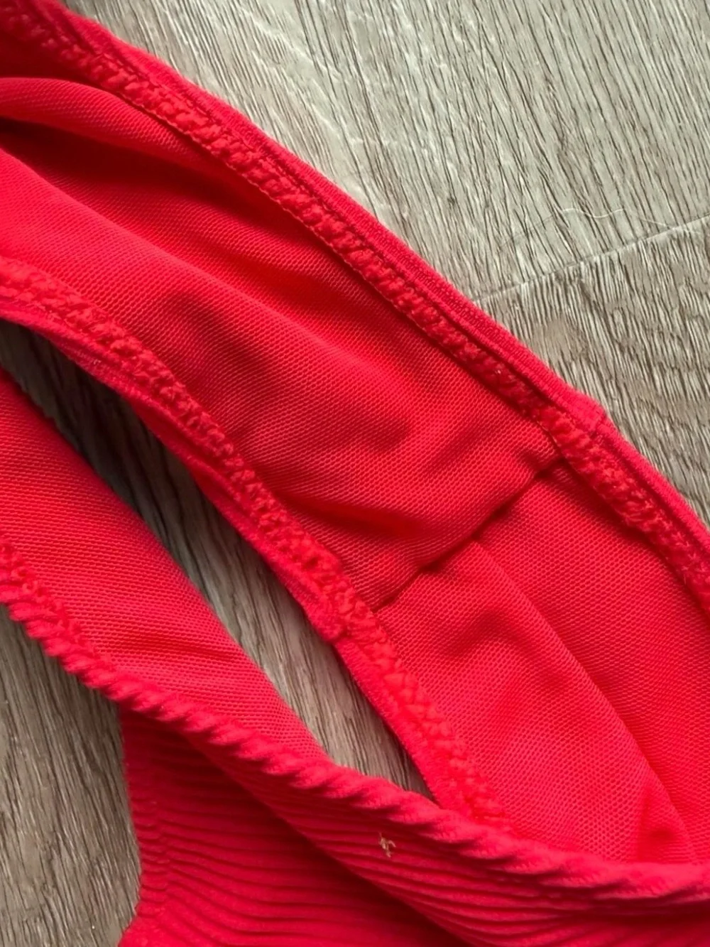 White Fox Boutique Red Ribbed Bikini Set